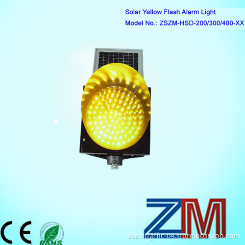 CE-Approved 8 Inch LED Flashing Solar Yellow Flash Warning Light/ Rotating Warning Light